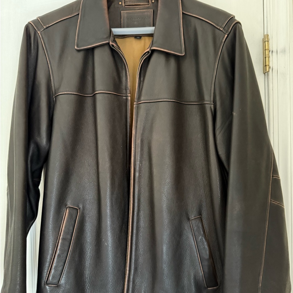 Sonoma Vintage Dark Brown Leather Jacket